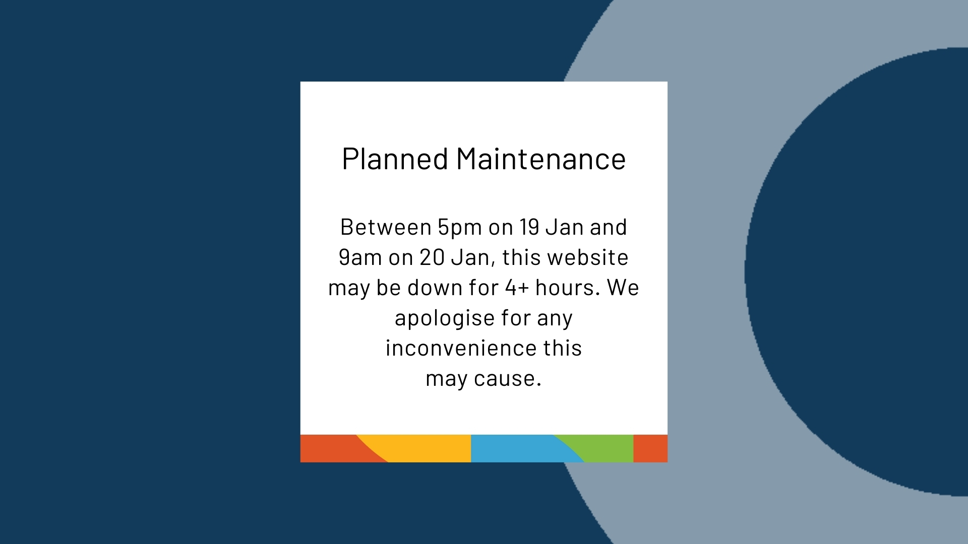 Planned maintenance DRC website